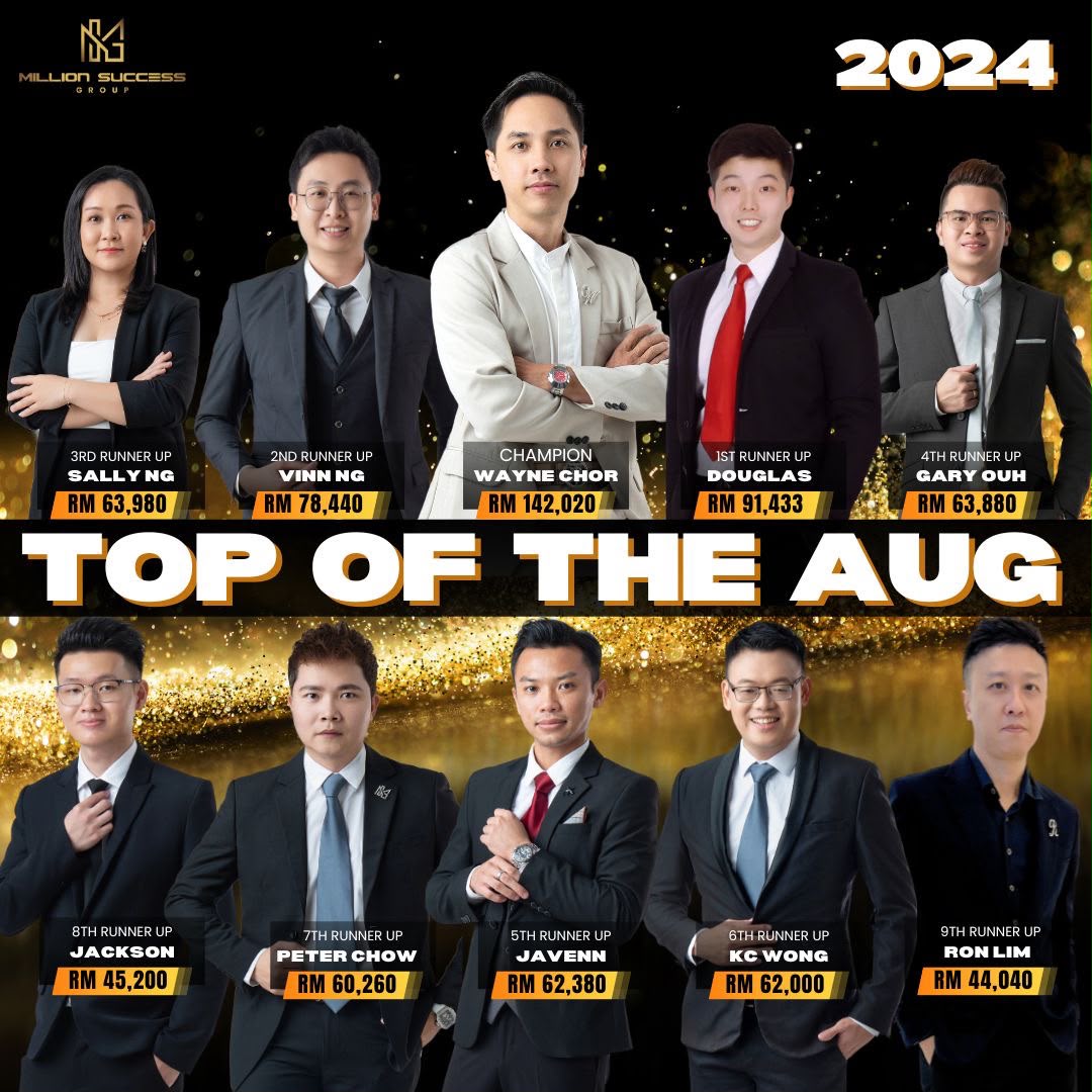 Douglas Ong, 1st Runner Up, Top of the August 2024, Million Success Group